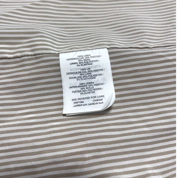 J Crew Campbell Tan 100% Linen Blazer Single Nautical Button G0993 Size 6 - Picture 5 of 7